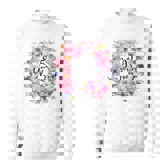 85年間愛されている 85歳の誕生日 花のリースと蝶 スウェットシャツ - Kawaiitshirt