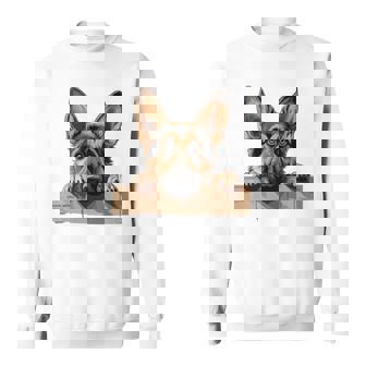 Affectionate Peek ジャーマンシェパードドッグ 長袖tシャツ スウェットシャツ - Kawaiitshirt