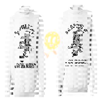 All You Need Is Love And Cookies レトロ 70年代 かわいい ハッピークッキー 長袖tシャツ スウェットシャツ - Kawaiitshirt