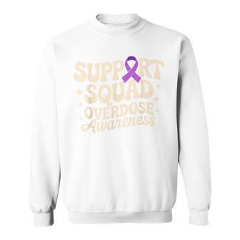 In August We Wear Purple Overdose Awareness Purple Ribbon Sweatshirt - Thegiftio