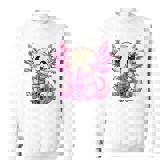 Axolotl Boba Tea Bubble Tea Cute Axolotl Sweatshirt - Thegiftio
