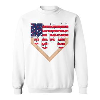 Baseball Drip Boy Ice Cream Patriotic American Flag 4Th July Sweatshirt - Thegiftio UK