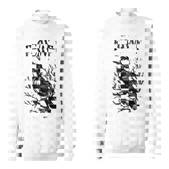 Black Crow Cawing Pun Black Bird Raven Fcawf Crow Sweatshirt - Thegiftio