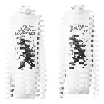 Black Crow F-Caw-F Black Bird Moon Gothic Adult Humor Sweatshirt | Mazezy