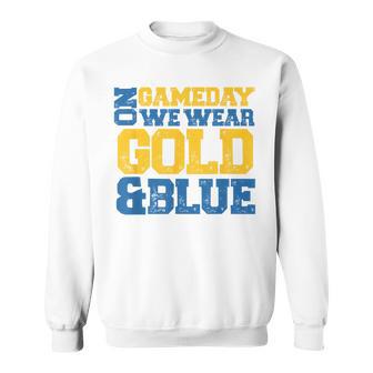 Blue And Gold Game Day Group For High School Football Sweatshirt - Thegiftio UK