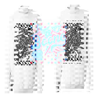 Boone Checkered Personalized Name Vintage Us Flag Retro Sweatshirt | Mazezy