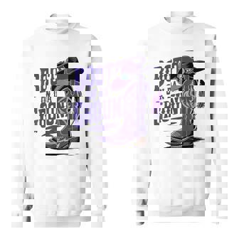 Boots On The Ground Boot Cowboy Purple Western Country Music Sweatshirt - Thegiftio UK