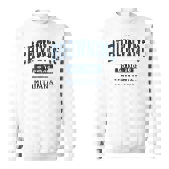 Browning Montana Mt ビンテージ スポーツ 確立 ネイビーデザイン 長袖tシャツ スウェットシャツ - Kawaiitshirt