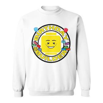 Building Bricks Birthday Builder Blocks Figure Sweatshirt - Thegiftio UK