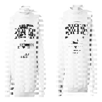Burton Texas Tx ビンテージ アスレチック ブラックスポーツデザイン スウェットシャツ - Kawaiitshirt