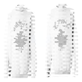 Canada Est 1867 Maple Leaf Vintage Canada Flag Love Sweatshirt - Monsterry