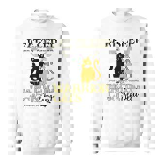 Cat Warriors Eat Sleep Cat Warrior Cat Lovers Sweatshirt - Thegiftio