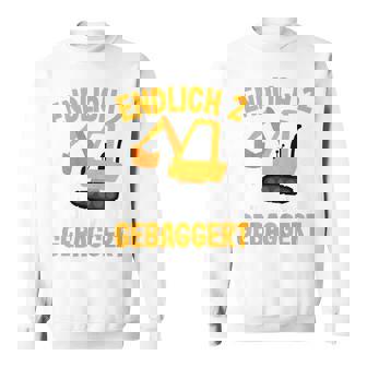 Children's Constructionite Endlich 2 Jahre Jetzt Wird Gebaggert Boys' Digger Sweatshirt - Seseable