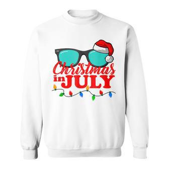 Christmas In July Santa Hat Sunglasses Summer Celebration Sweatshirt - Thegiftio UK