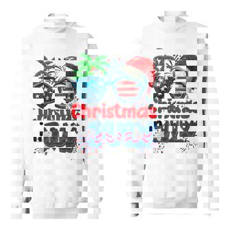 Christmas In July Summer Beach Hawaii Santa Usa Flag Mens Sweatshirt | Mazezy