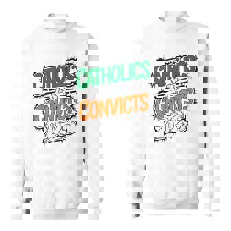 College Football Catholics Vs Convicts 80S Rivalry Game Sweatshirt - Thegiftio