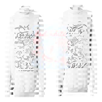 Coquette Bow Red White And Due 4Th Of July Pregnancy Reveal Sweatshirt - Thegiftio