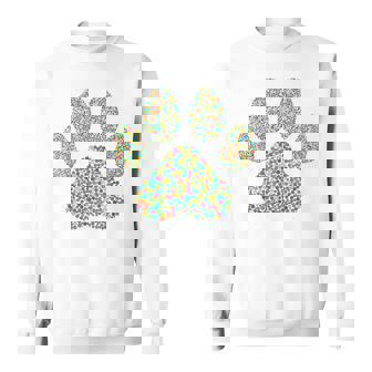 Cute Colorful Polka Dot Dog Paw Lover Happy Dot Day Sweatshirt | Mazezy