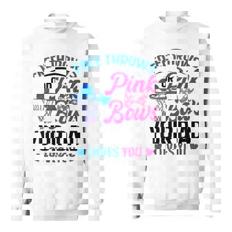 Dad Loves You Free Throw Or Pink Bows 性別発表 スウェットシャツ - Kawaiitshirt