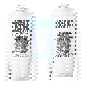 Denim And Diamonds For Ladies Women's Diamonds With Denim Sweatshirt | Mazezy