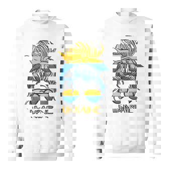 Desordenado Moño Pelo Bandera Ucraniana Chica Ucrania Camisa de entrenamiento - Regaloses