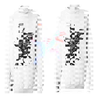 Dino Abraham Lincoln 4Th Of July Boys American Flag スウェットシャツ - Kawaiitshirt