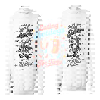 Eating Hotdogs For Two 4Th Of July Pregnancy Announcement Sweatshirt - Thegiftio UK