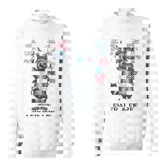 Feral And Free Raccoon Feral But Free 4Th Of July Sweatshirt | Mazezy