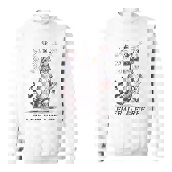 Feral And Free Raccoon Raccoon 4Th Of July Usa Flag Sweatshirt | Mazezy