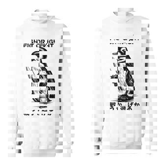 Fight Or Flight Meme Penguin With Knife Sweatshirt - Monsterry
