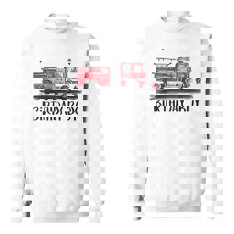 Fire Truck Firefighter The Birthday Of Boy Family Bday Party Sweatshirt - Thegiftio