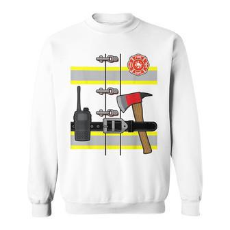 Firefighter Uniform Costume Halloween Fireman Sweatshirt | Seseable UK