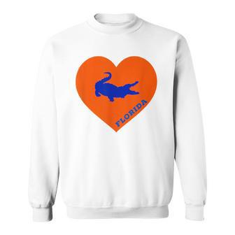 Florida Heart With A Gator Sweatshirt - Monsterry