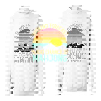 Weekend Forecast 麻雀シャツ 面白い レトロ 麻雀 長袖tシャツ スウェットシャツ - Kawaiitshirt