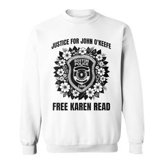 Free Karen Read Justice For John O'keefe 2025 Badge Sweatshirt - Thegiftio UK