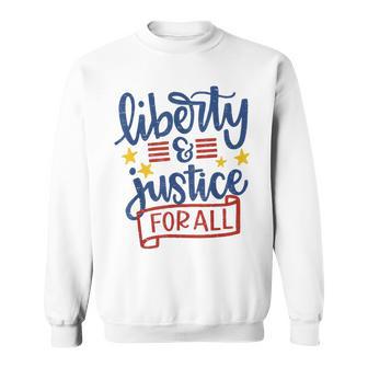 4Th Of July Retro Liberty And Justice For All Sweatshirt - Monsterry