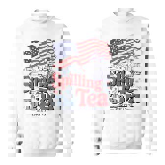4Th Of July Spilling The Tea Since 1773 Usa Flag Sweatshirt - Monsterry