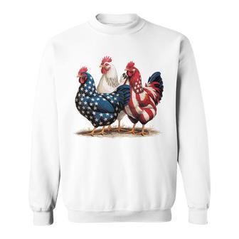 American Flag Rooster Independence Day 4Th Of July Men Sweatshirt - Thegiftio