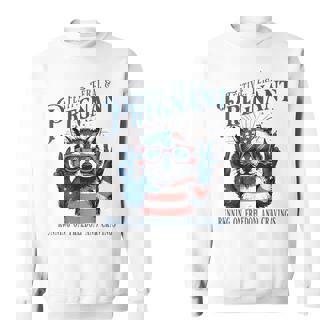 Festive Feral And Pregnant Running On Freedom Raccoon Sweatshirt - Monsterry