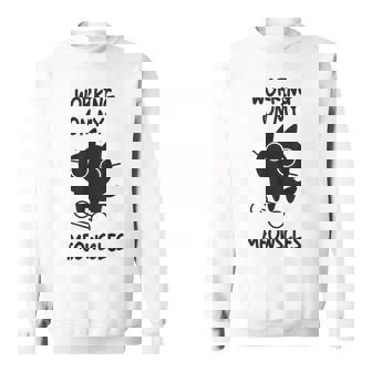 Gym Cat Lover Workout Working On My Meowscles Sweatshirt - Thegiftio