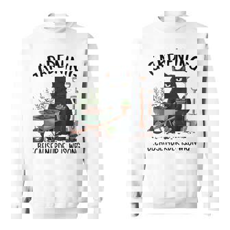 Gardening Because Murder Is Wrong Snarky Cool Gardener Cat Sweatshirt - Thegiftio UK