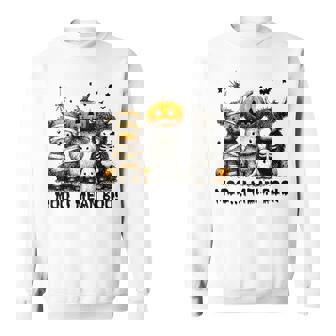 Ghost Cow Moo I Mean Boo Halloween Outfit Cow Lover Sweatshirt | Mazezy