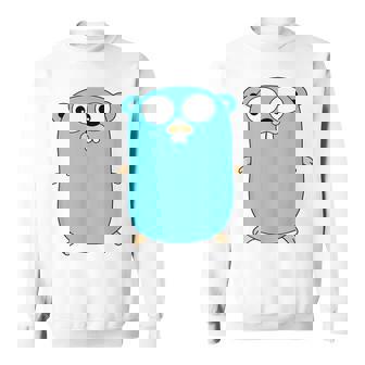 Go Golang プログラミング言語ロゴ マスコットゴファー スウェットシャツ - Kawaiitshirt