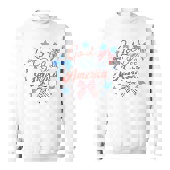 God Bless America コケットボウ 7月4日 キリスト教の愛国心 スウェットシャツ - Kawaiitshirt