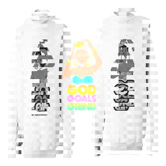 God Goals グラインドメラニン クリスチャン 楽しい ブラック クイーン ガールズ スウェットシャツ - Kawaiitshirt