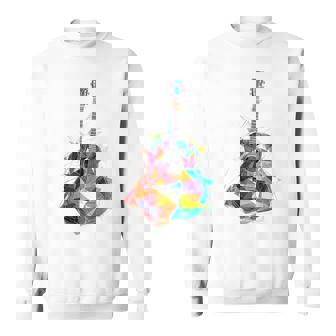 Guitare Instrument De Musique Graphique Illustration Colorée Guitare Sweater e - Cadeauxyz