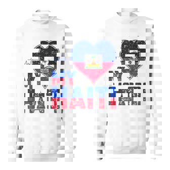 Haitian Flag Day Love Haiti Heart Haitian Roots Haiti Flag Sweatshirt - Thegiftio UK