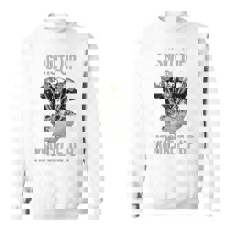 Hd-Twin シャットアップまたはナックルアップ ナックルヘッド レトロ バイカーギア スウェットシャツ - Kawaiitshirt