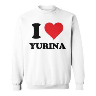 I Heart Yurina ファーストネーム I Love パーソナライズ スウェットシャツ - Kawaiitshirt