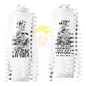 Hiking Is Just Walking With Snacks Bear Hiking Retro Sweatshirt - Thegiftio UK